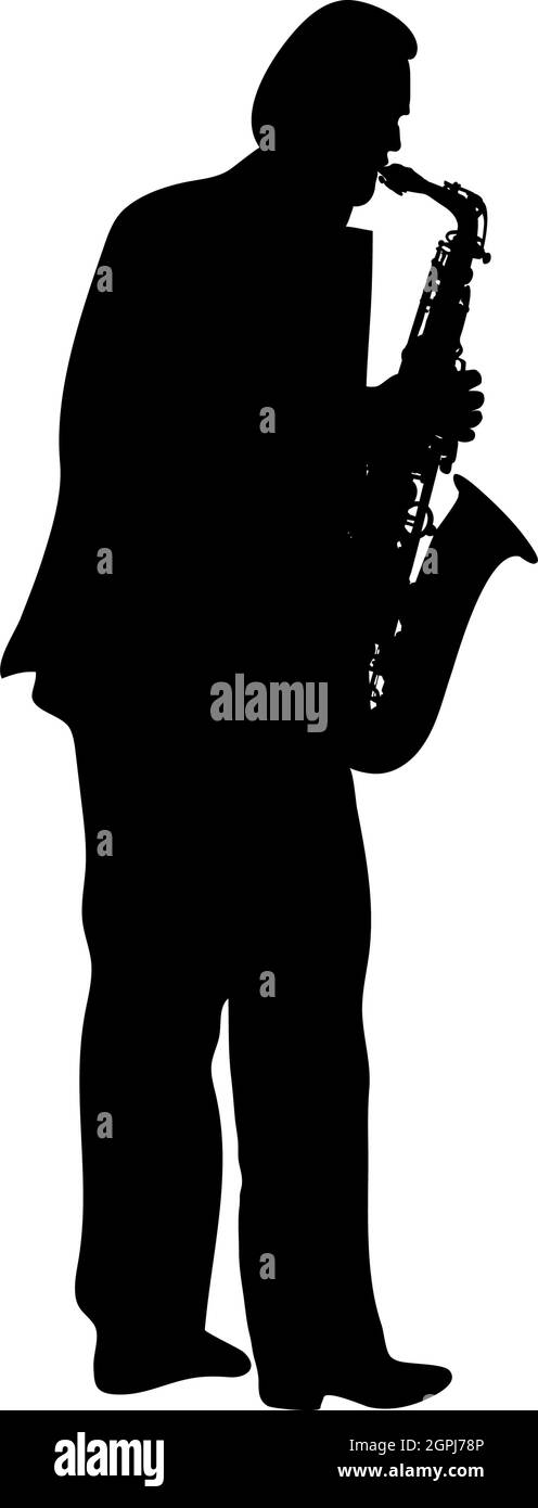 Saxophonist Silhouette Stock Vector