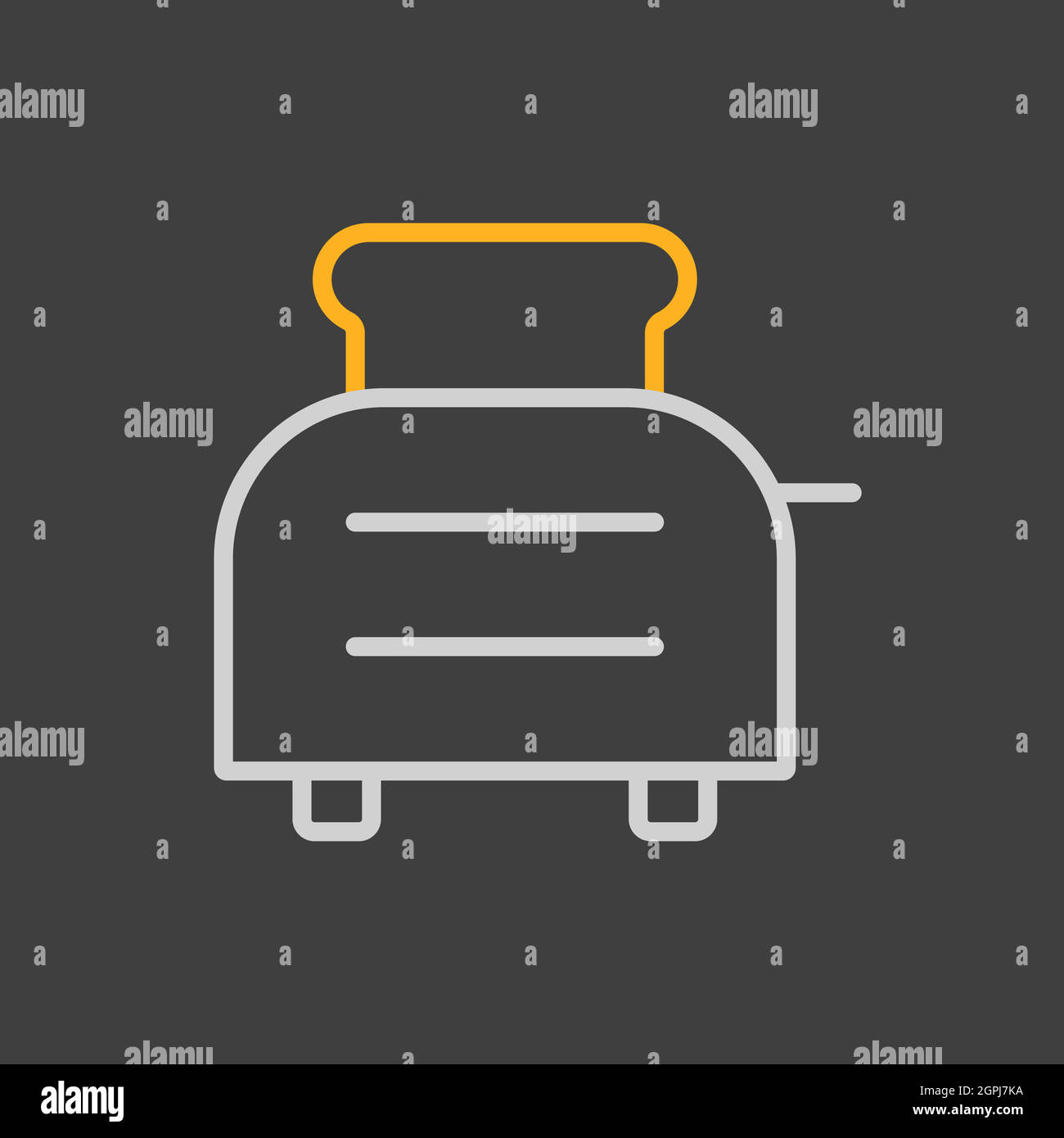 Toaster with toasts vector icon. Kitchen appliance Stock Vector