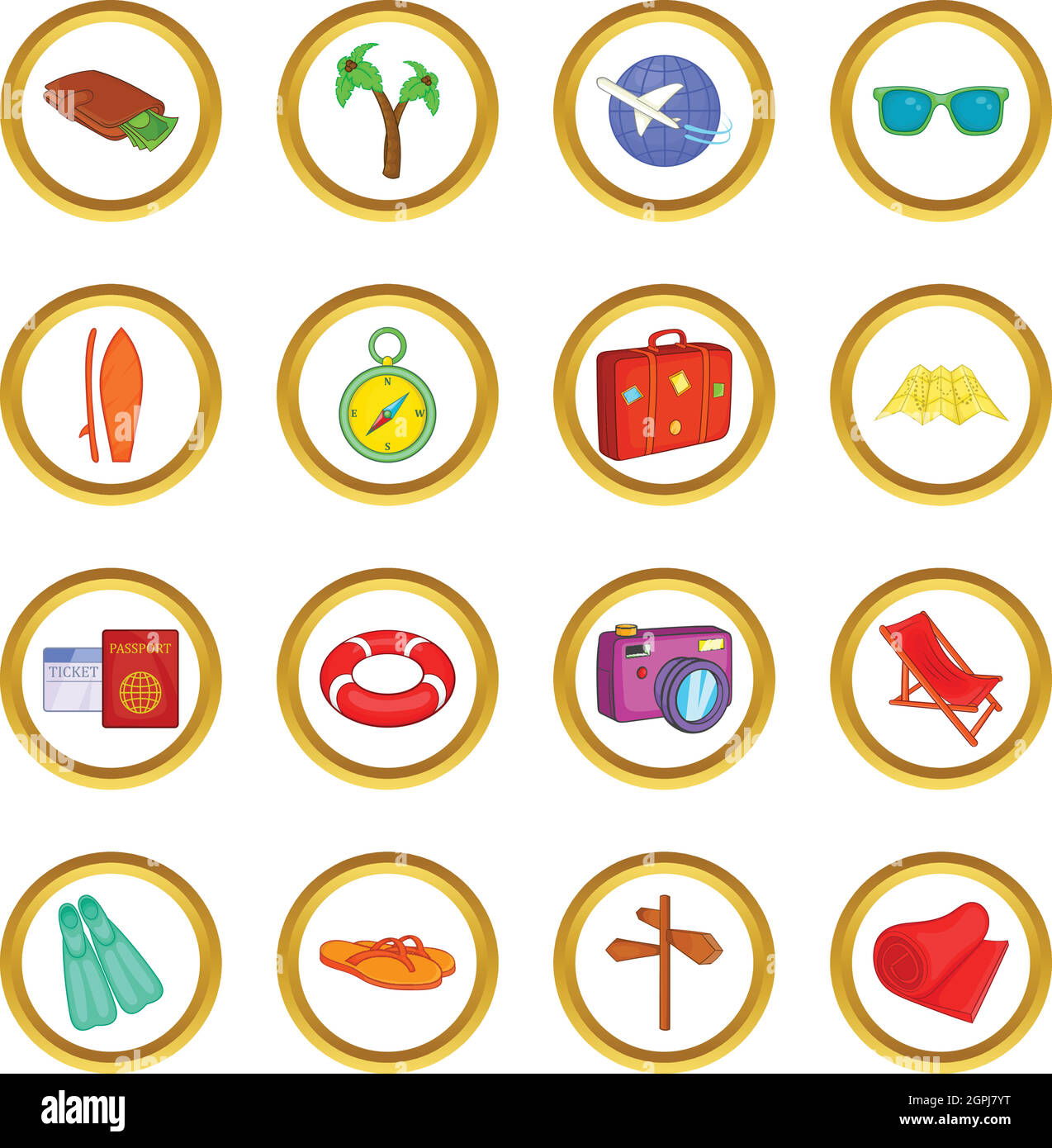 Travel vector set, cartoon style Stock Vector Image & Art - Alamy
