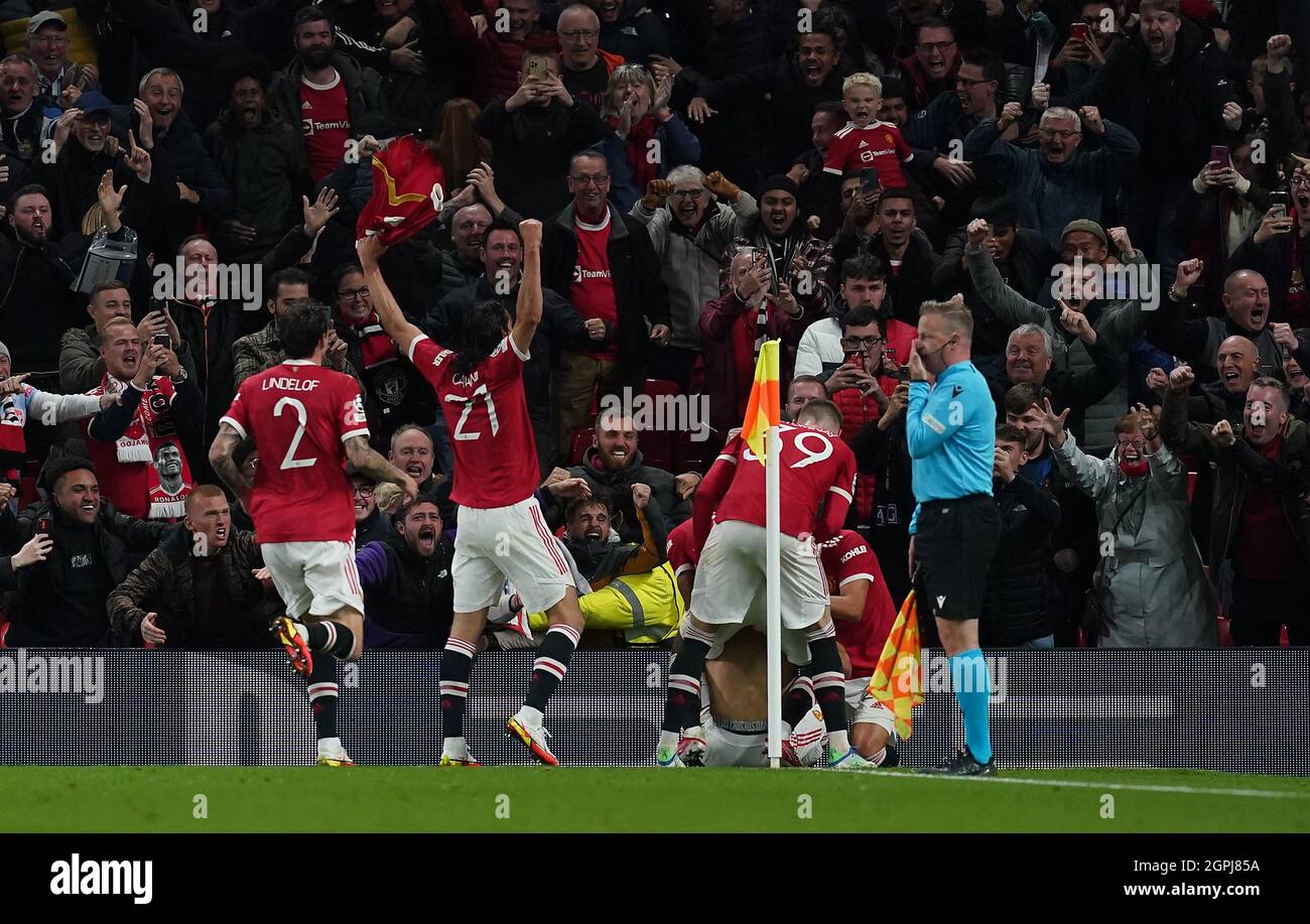 Manchester United's Cristiano Ronaldo celebrates scoring their side's ...