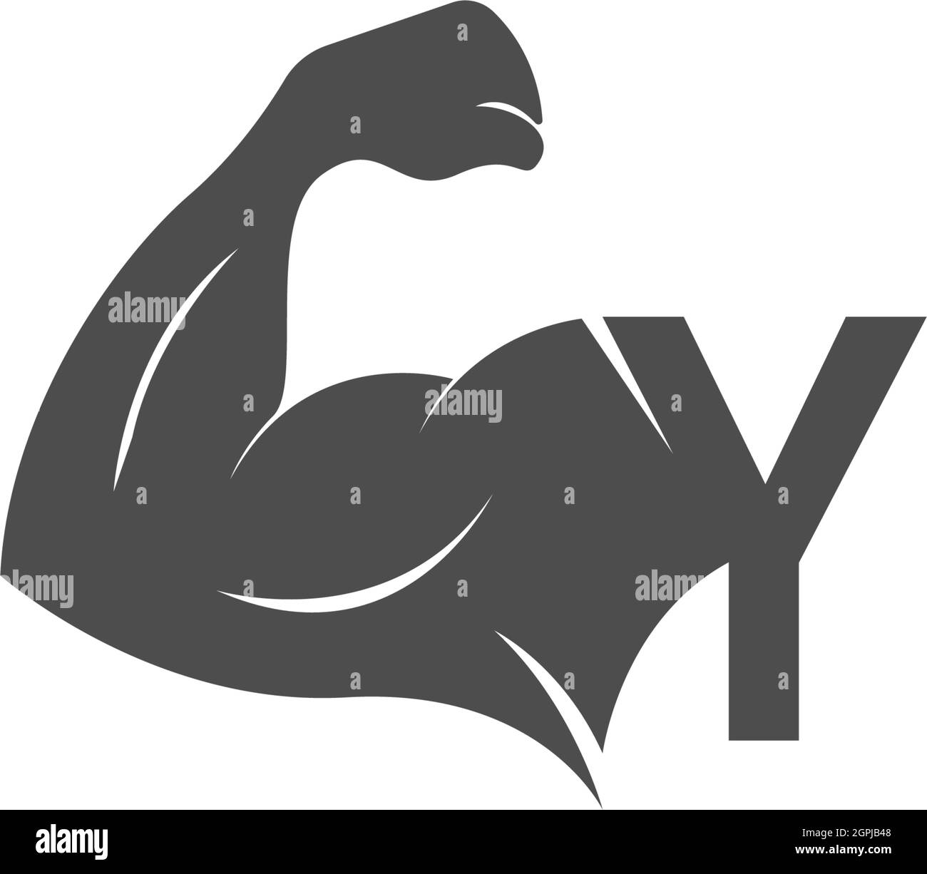 Letter Y logo icon with muscle arm design vector Stock Vector Image ...