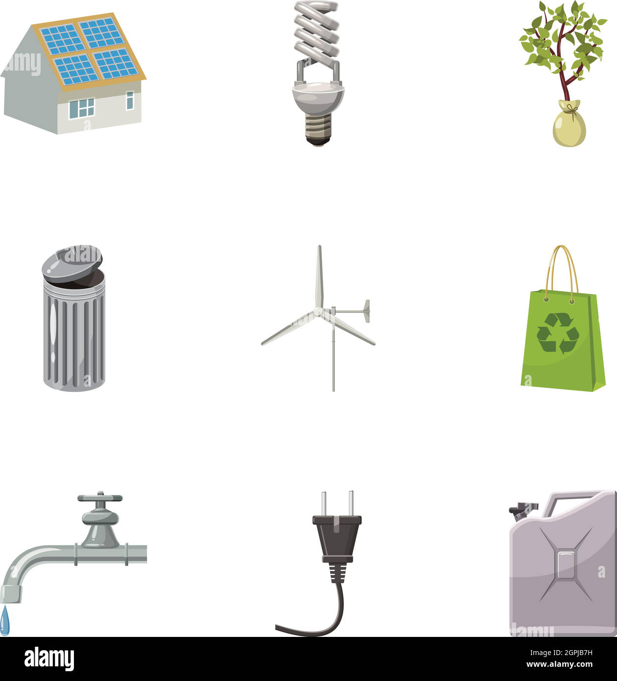 Ecology icons set, cartoon style Stock Vector Image & Art - Alamy