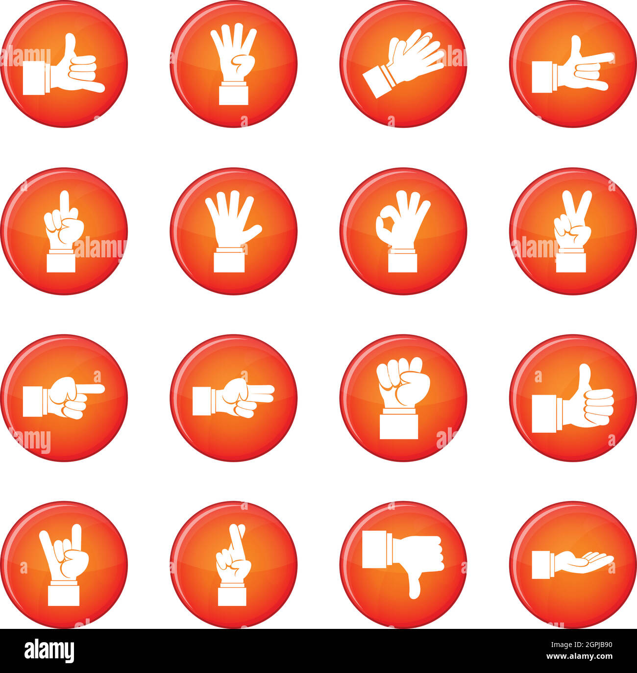 Hand gesture icons vector set Stock Vector