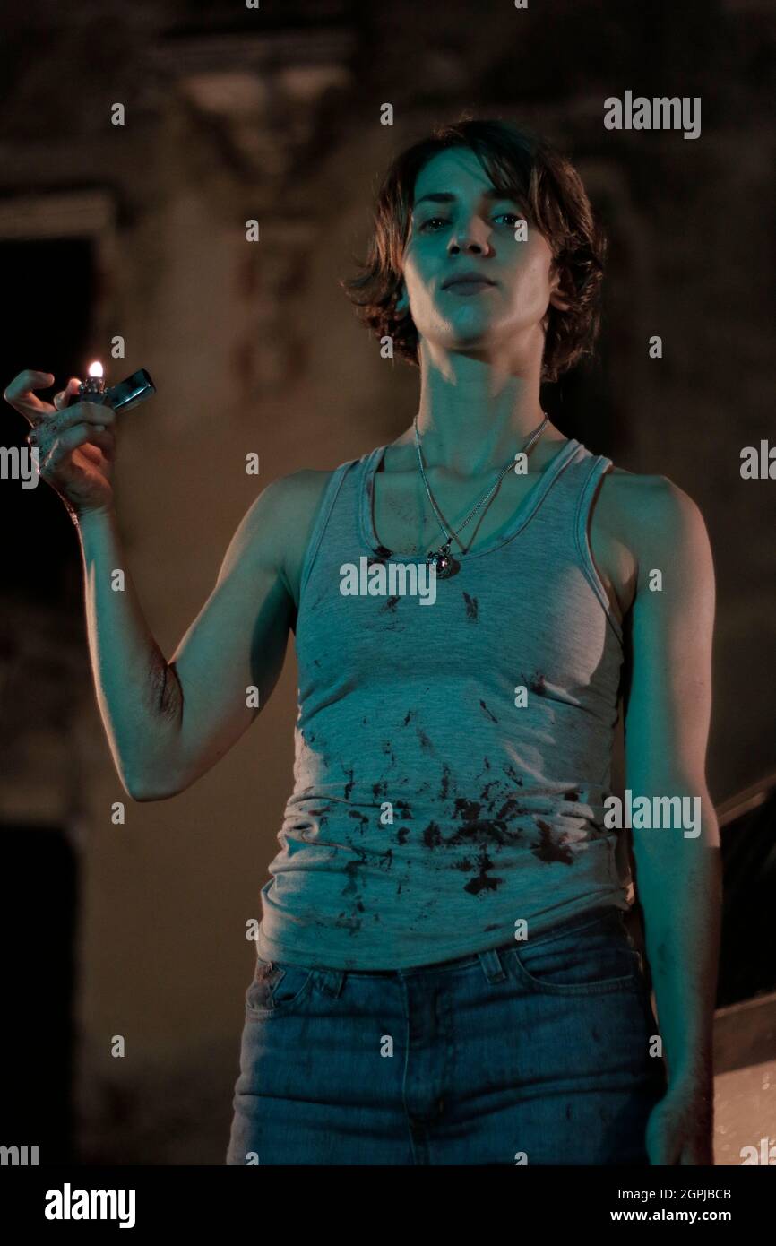 Woman Covered in blood Stock Photo Alamy