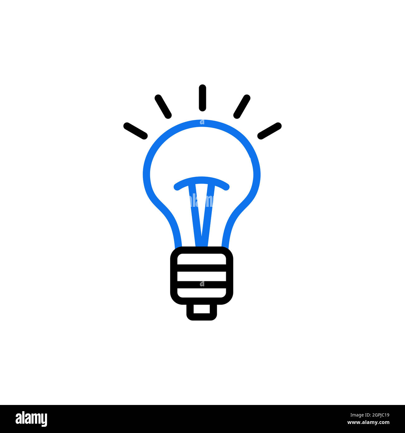 Idea, Lightbulb vector icon. Business sign Stock Vector