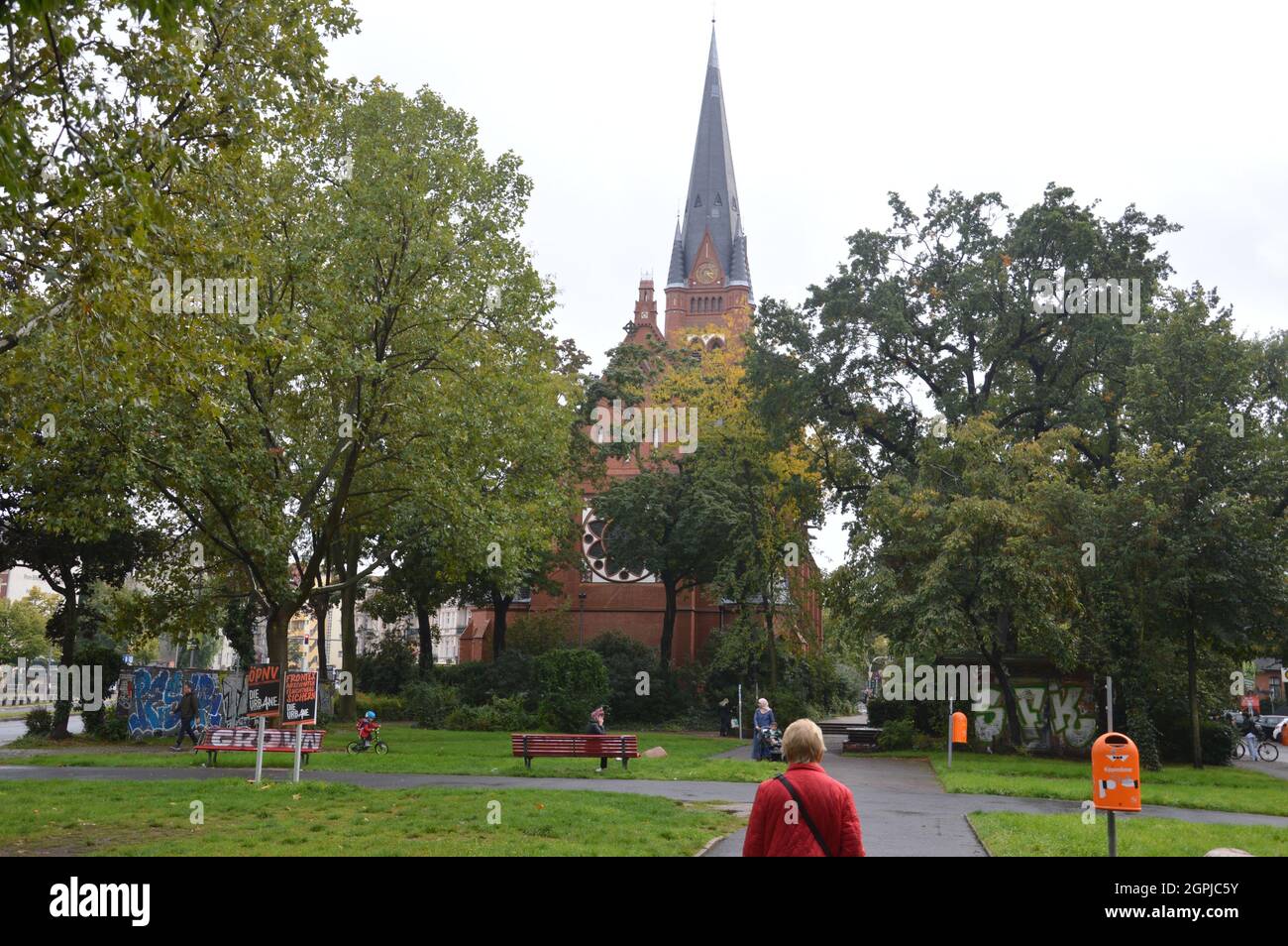 Friedrich-Wilhelm-Platz in Friedenau, Berlin, Germany - September 29, 2021. Stock Photo