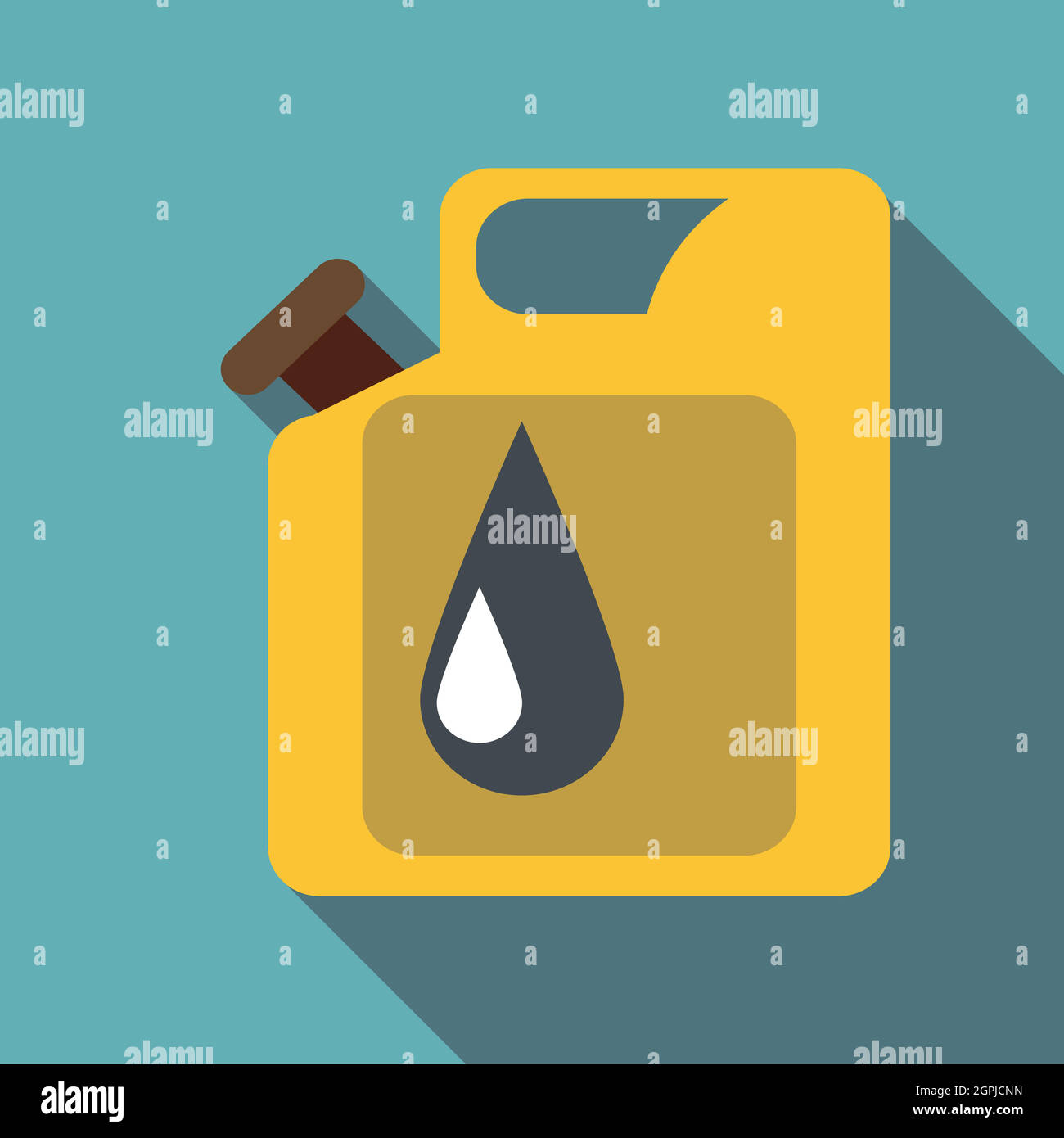 Canister for gasoline icon, flat style Stock Vector