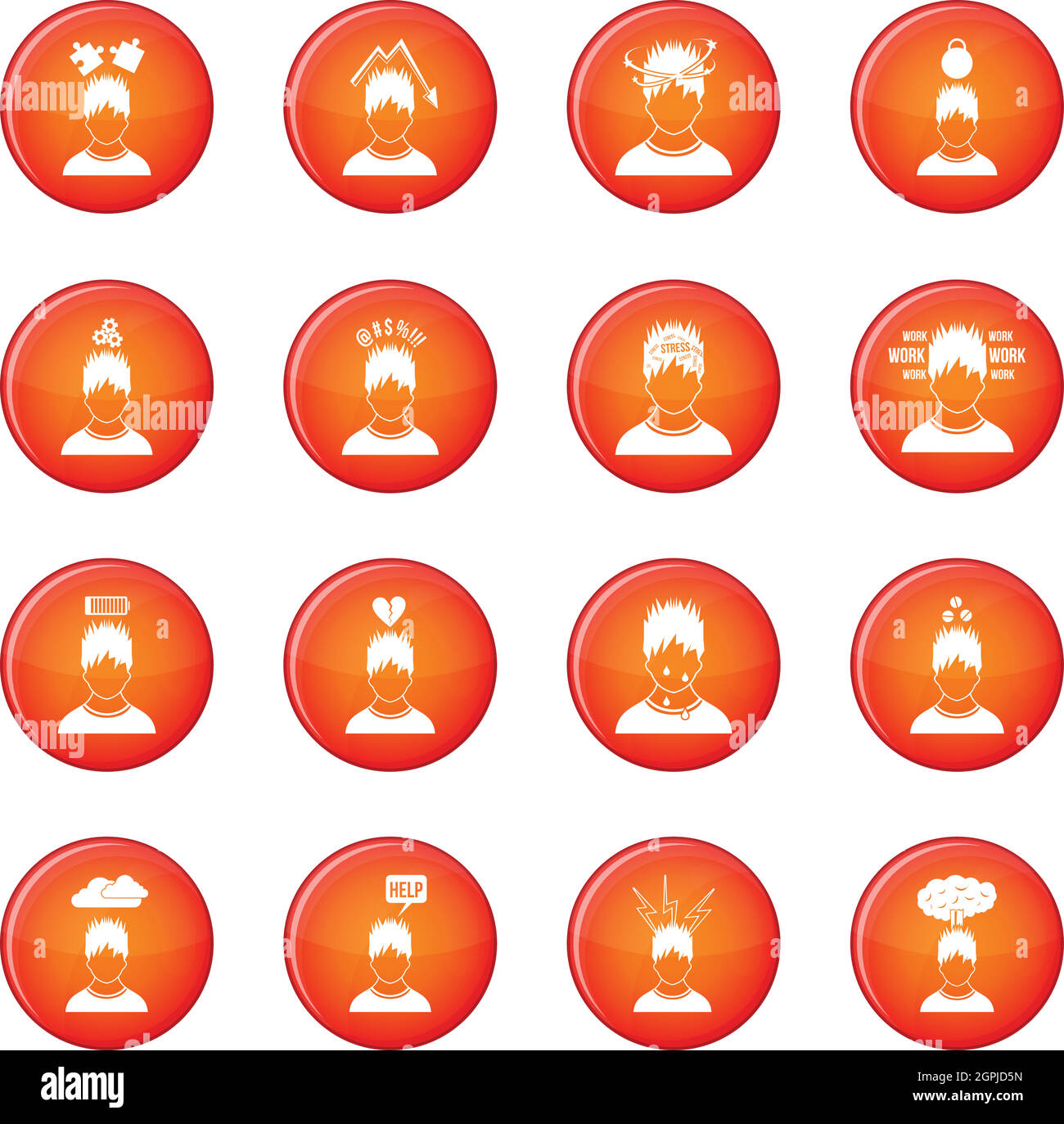 Stress Icons Vector Set Stock Vector Image Art Alamy