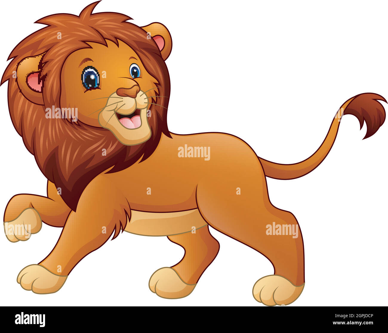 Vector illustration of Cute lion cartoon Stock Vector Image & Art - Alamy