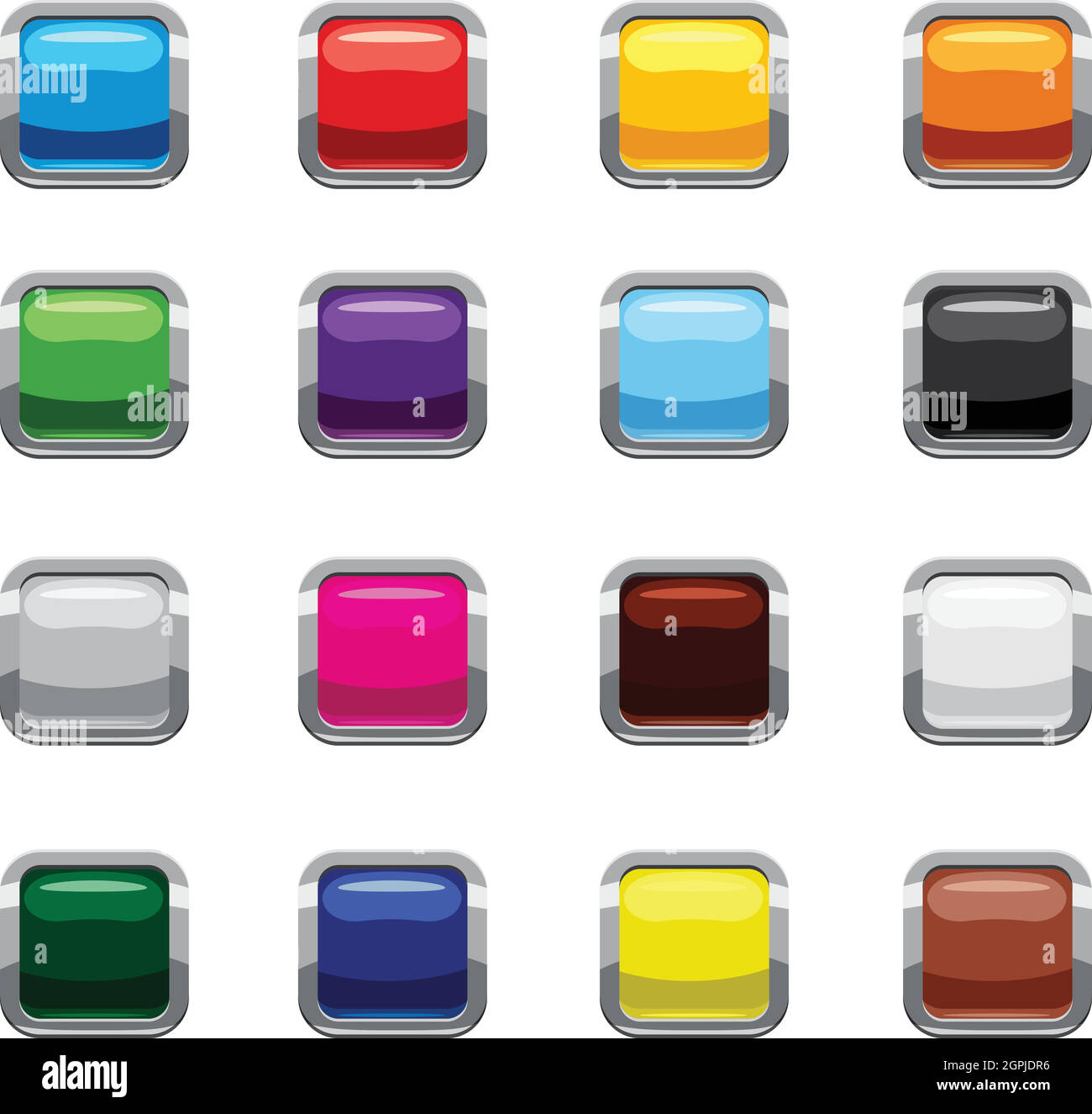 Blank square buttons icons set, cartoon style Stock Vector Image & Art ...