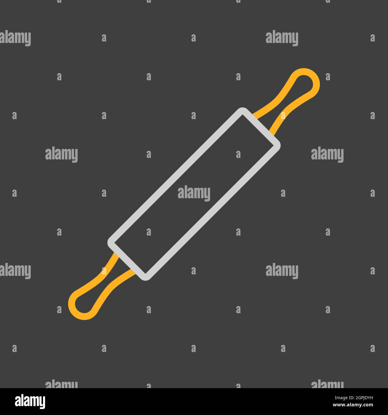 Wooden rolling pin plunger vector icon Stock Vector