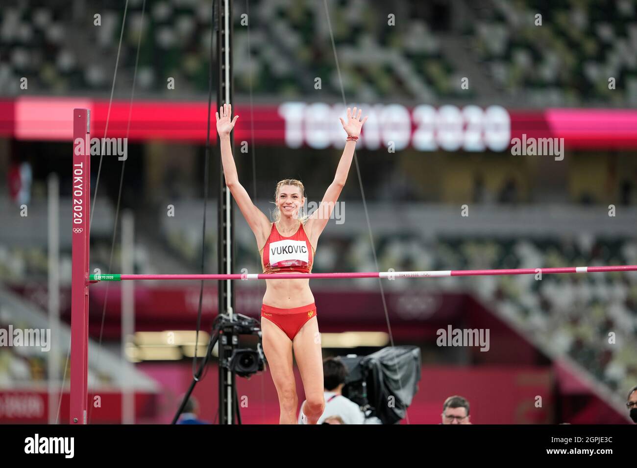 Marija Vuković participating in the high jump at the Tokyo 2020 Olympic Games Stock Photo Alamy