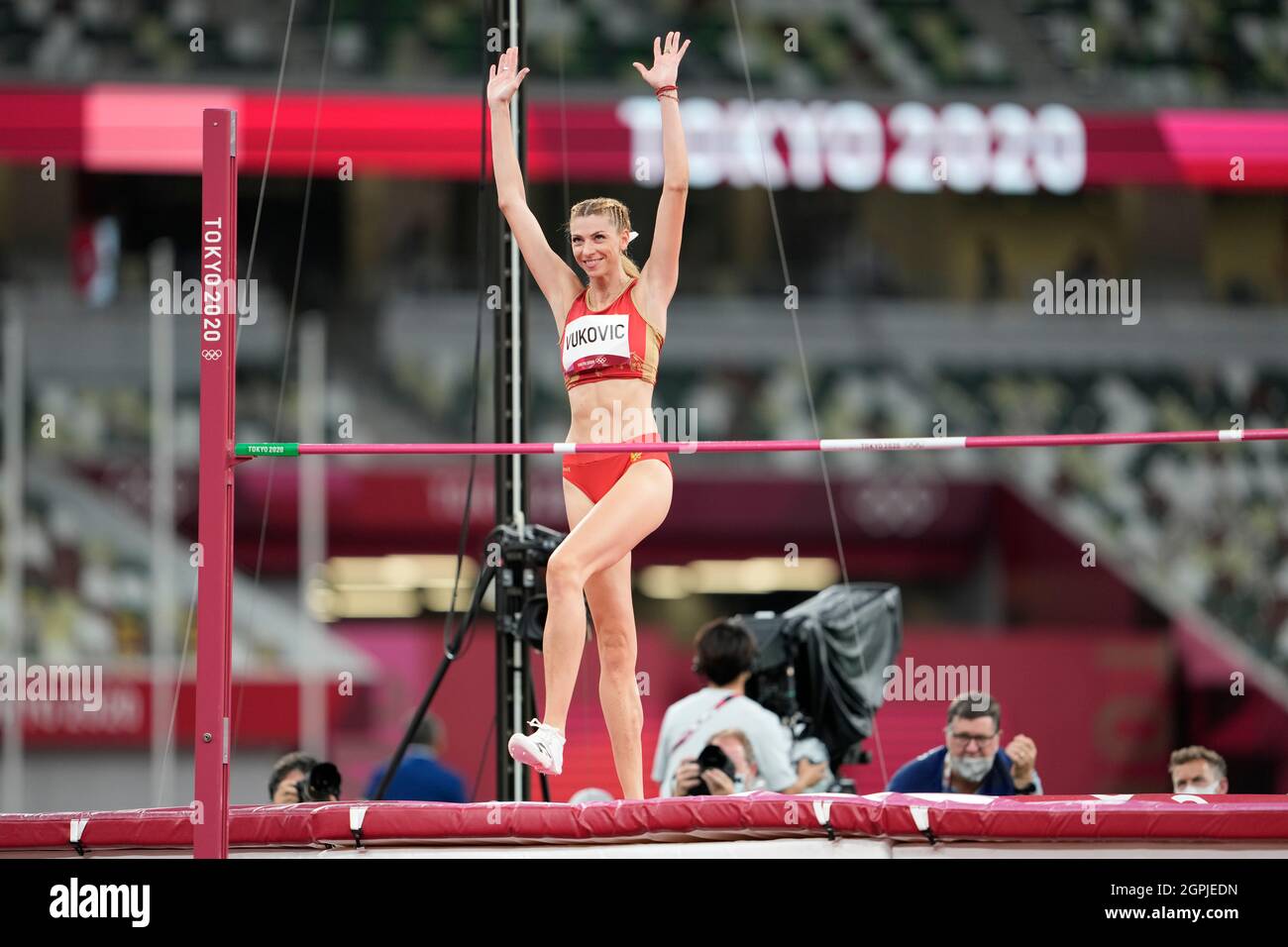 Marija Vuković participating in the high jump at the Tokyo 2020 Olympic Games Stock Photo Alamy