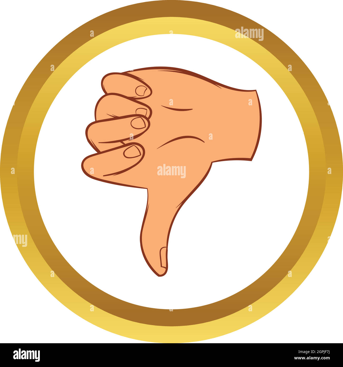 Thumb down gesture vector icon, cartoon style Stock Vector