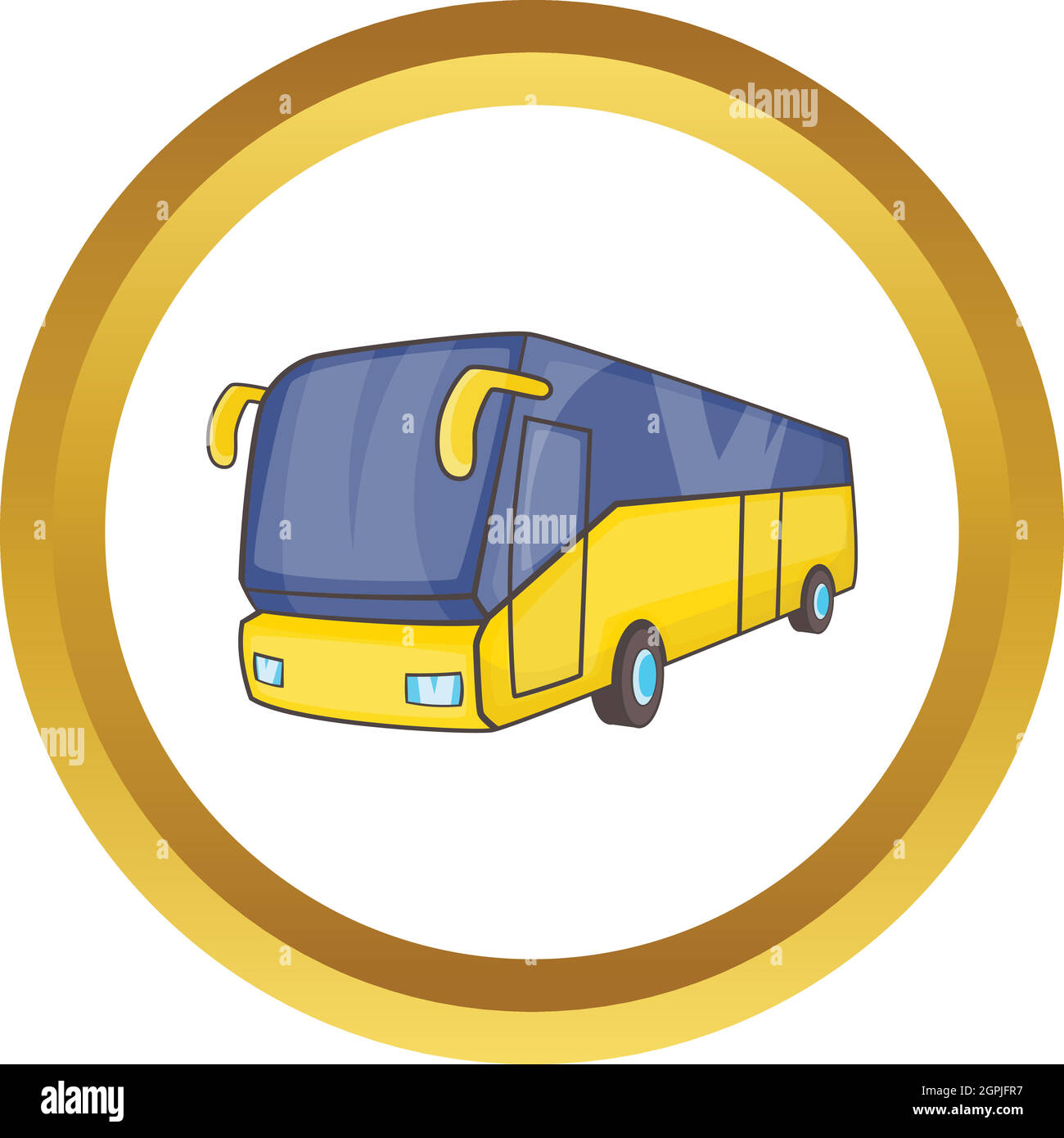 Yellow tourist bus vector icon Stock Vector