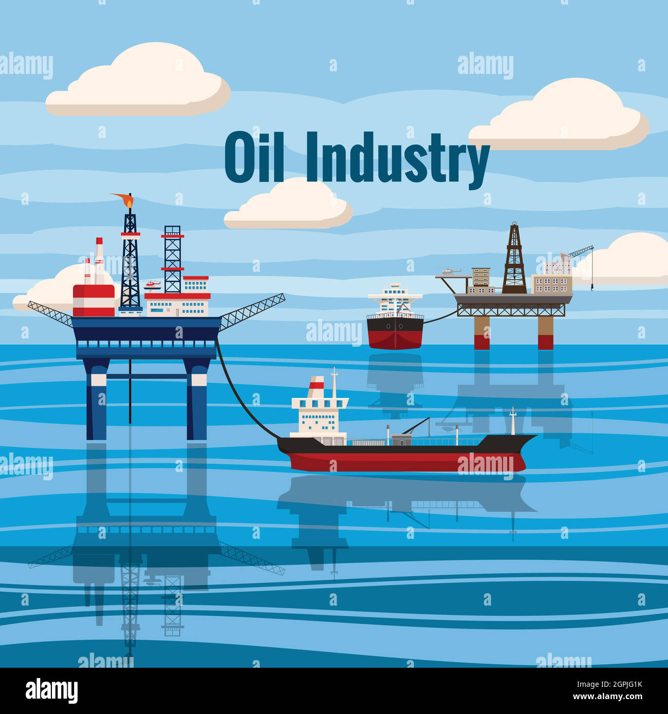 Oil industry concept, cartoon style Stock Vector Image & Art Alamy