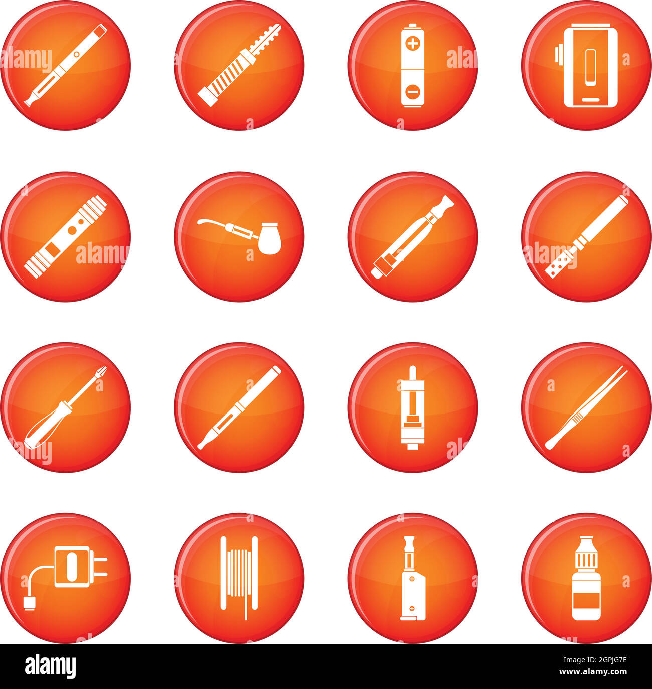 Vaping icons vector set Stock Vector