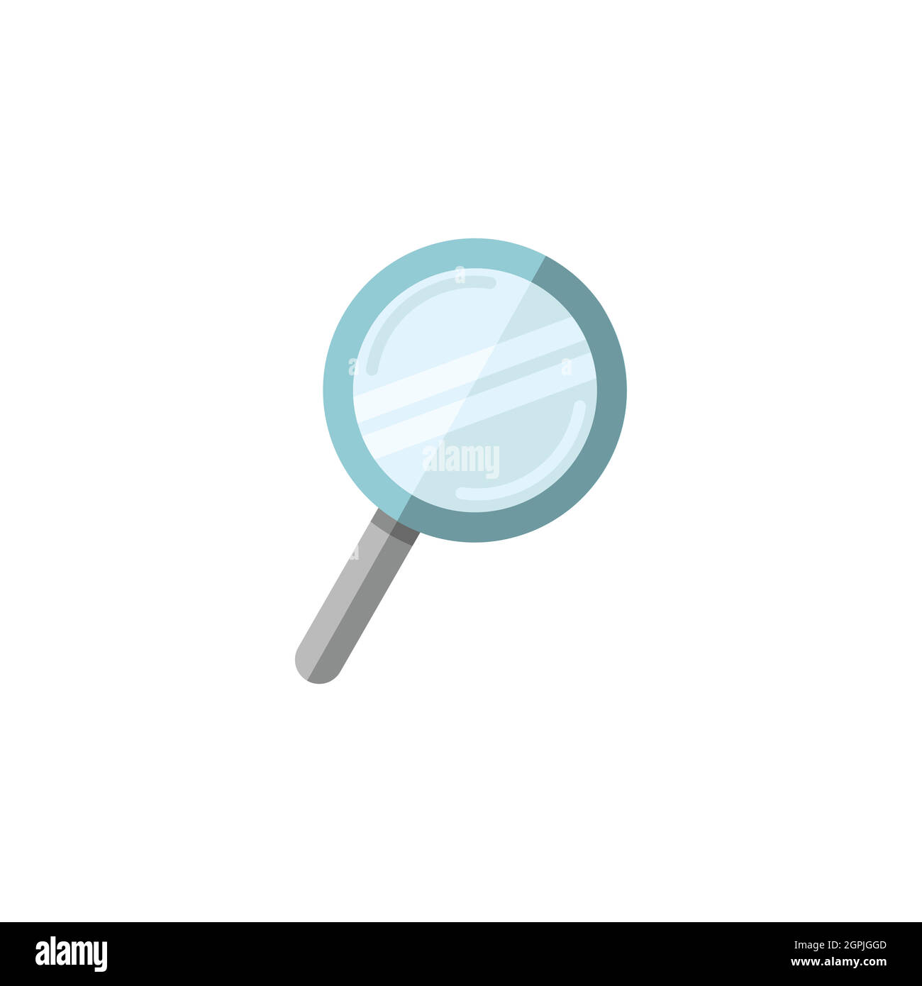 Magnifying glass. Search and analytics. Flat color icon. Commerce vector illustration Stock Vector
