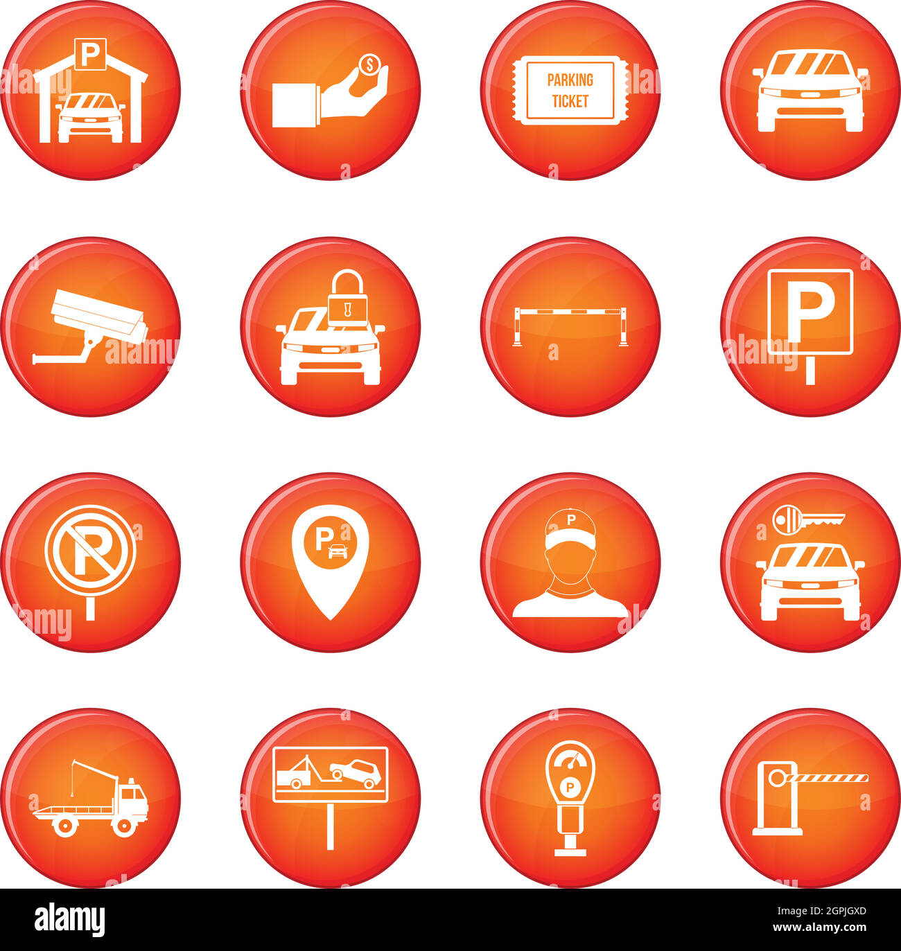 Parking set icons vector set Stock Vector