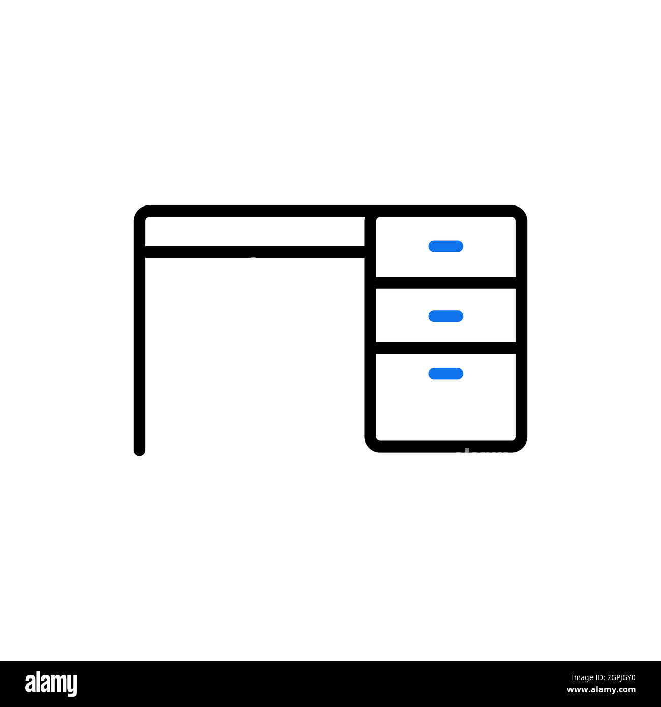 Desk outline icon. Workspace sign Stock Vector