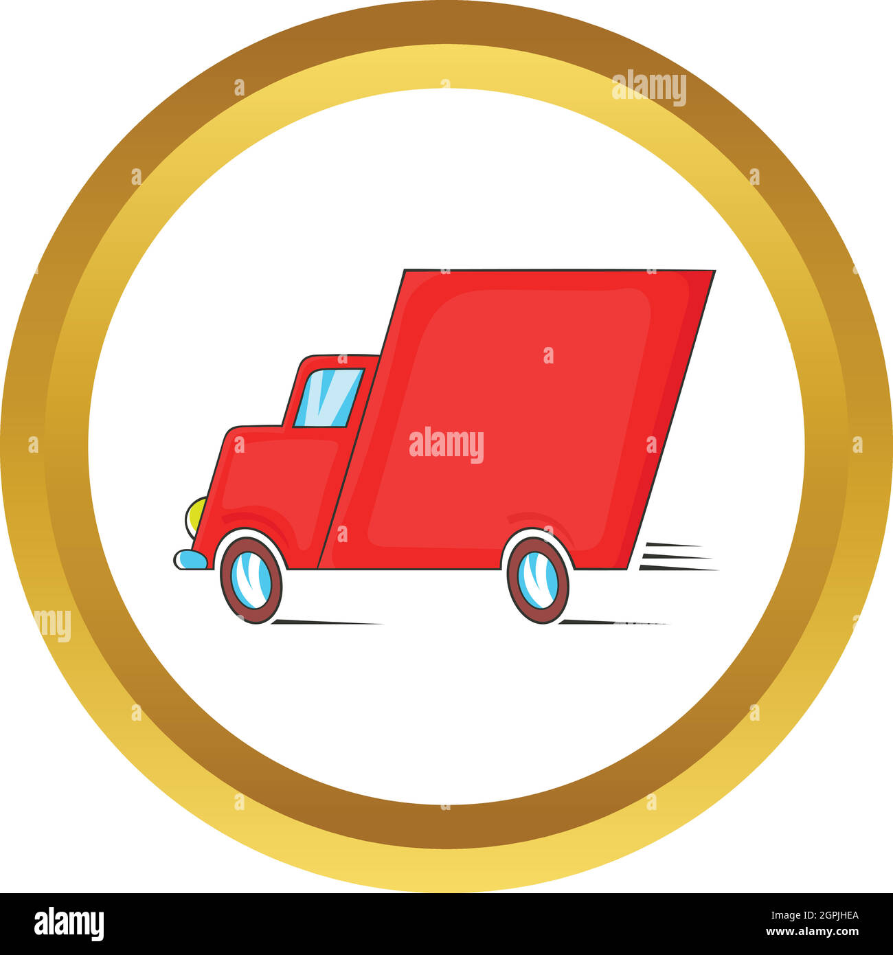 Red delivery car vector icon Stock Vector