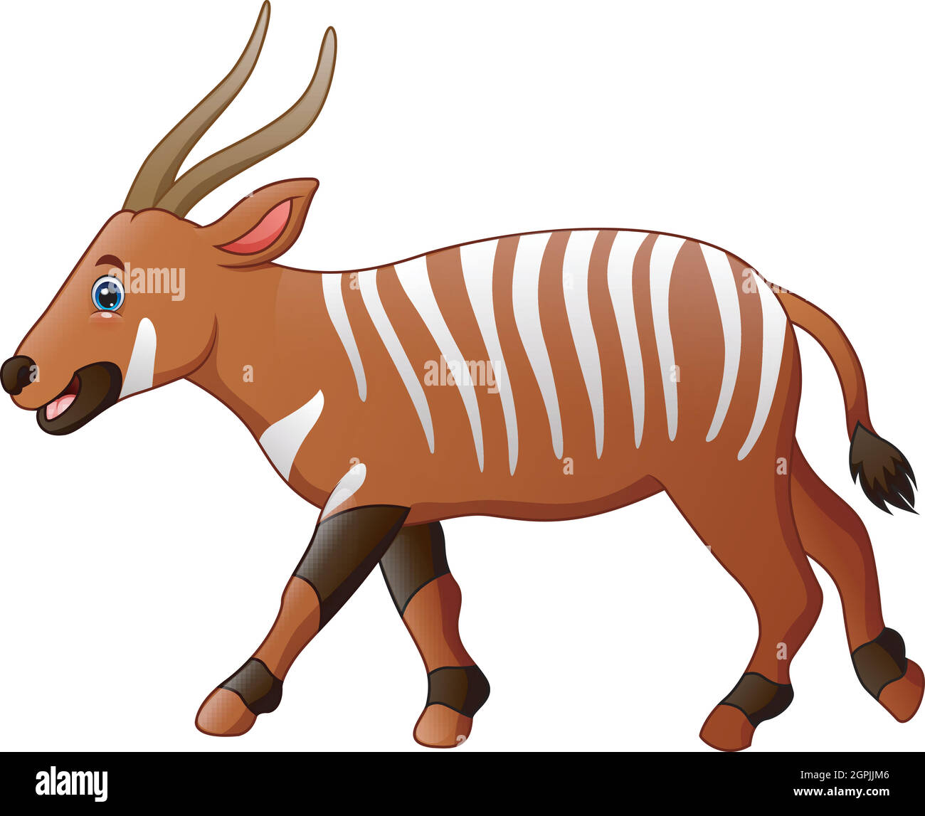 Vector illustration of Cartoon bongo antelope Stock Vector