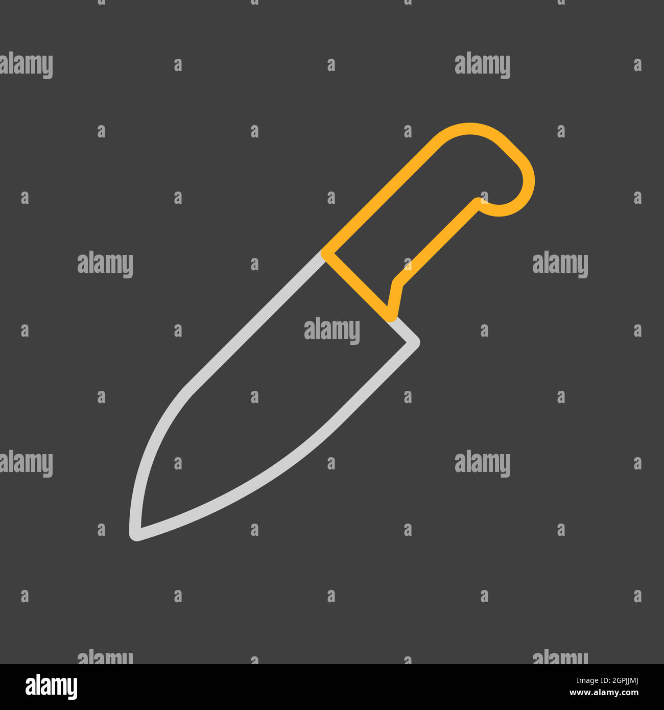 Chef kitchen knife. Cutlery. Kitchen utensils Stock Vector