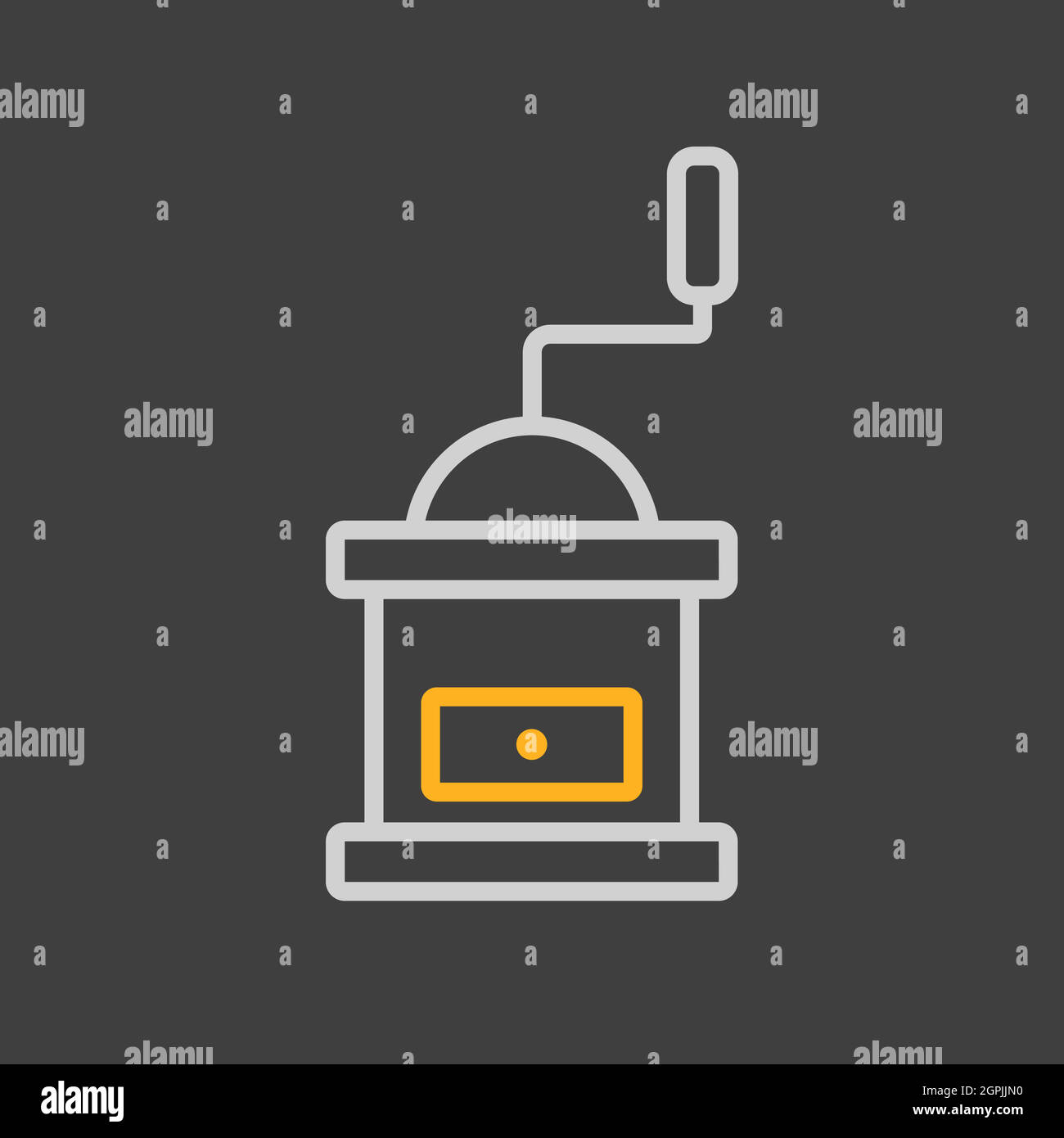 Classic coffee grinder in wooden case vector icon Stock Vector