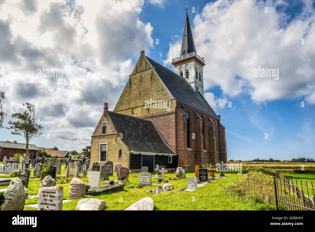 Den Hoorn, Texel, the Netherlands. August 2021. The little church of the village Den Hoorn on the island of Texel. High quality photo Stock Photo