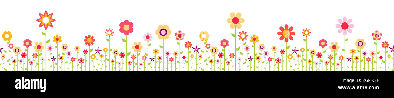 seamless fresh flowers background for spring Stock Vector