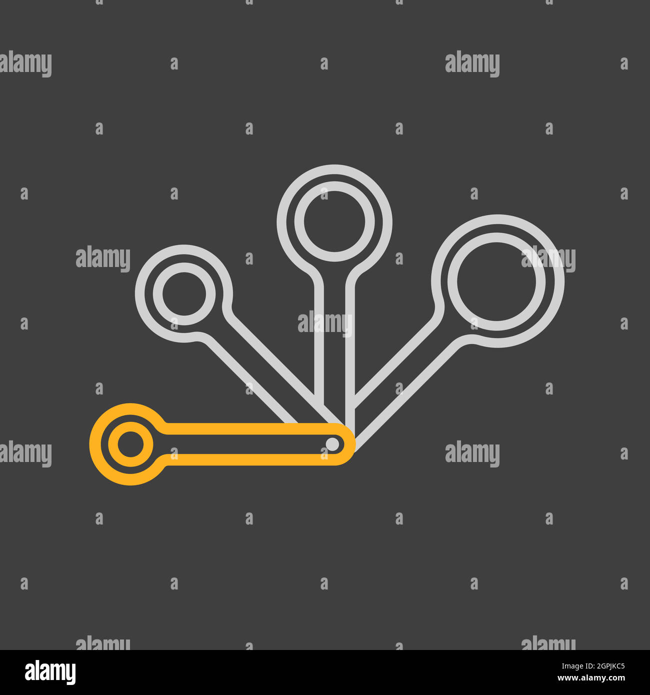 Measuring spoons vector icon. Kitchen appliance Stock Vector