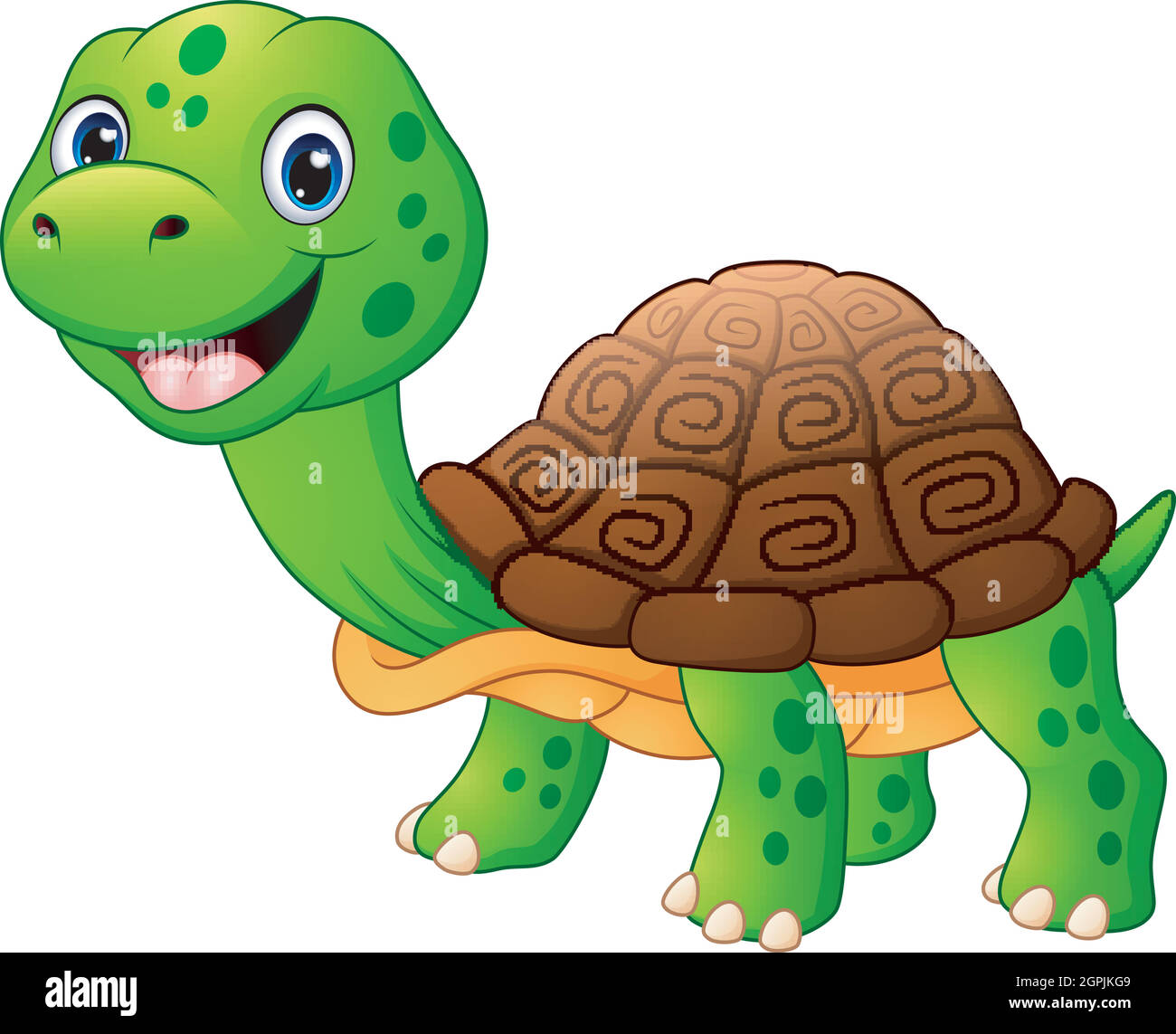 Smiling turtle cartoon isolated on white background Stock Vector