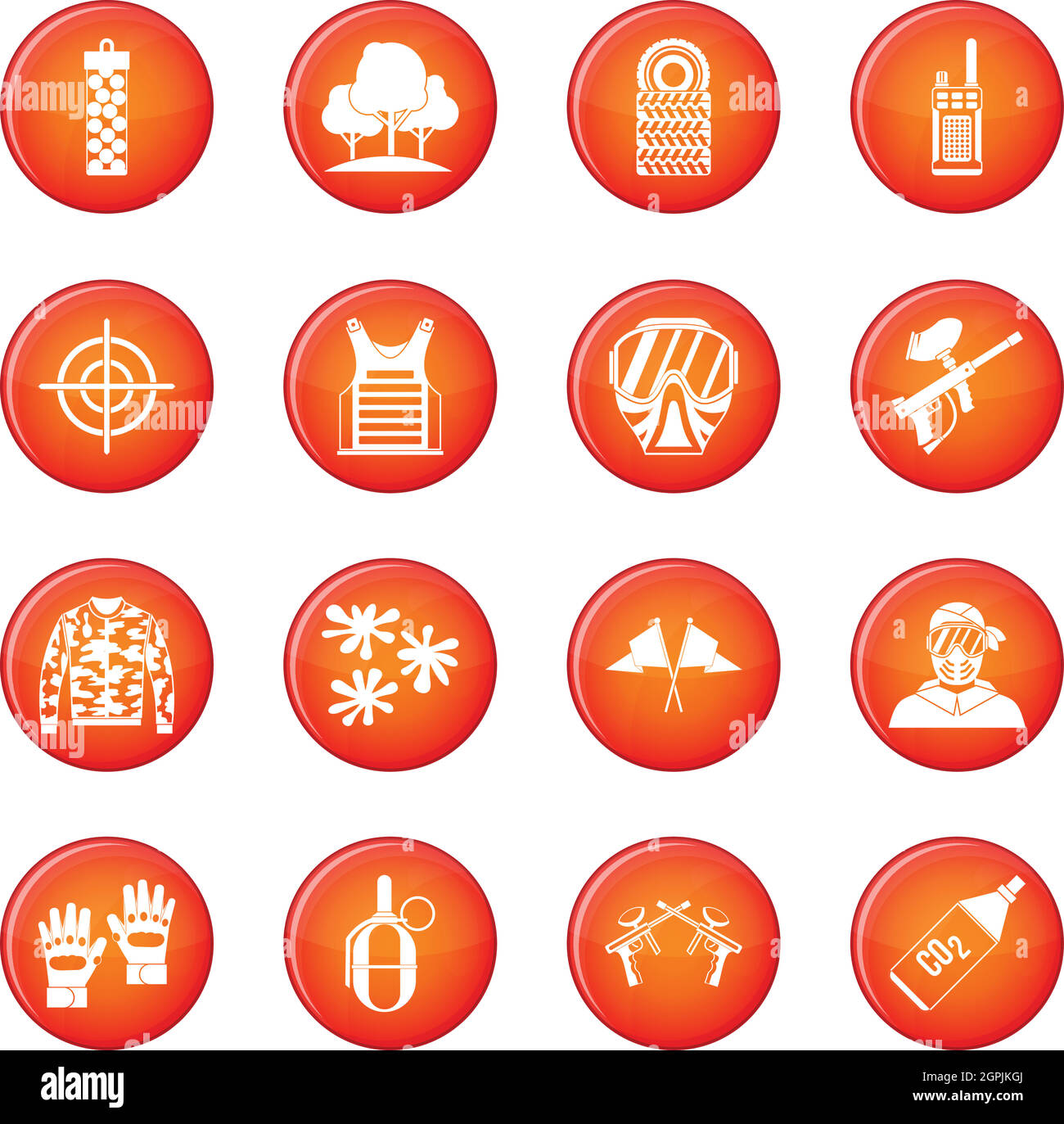 Paintball icons vector set Stock Vector