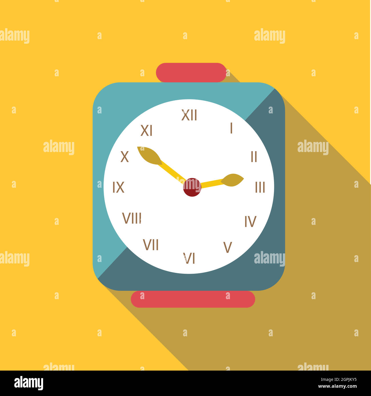 Square clock icon, flat style Stock Vector Image & Art - Alamy