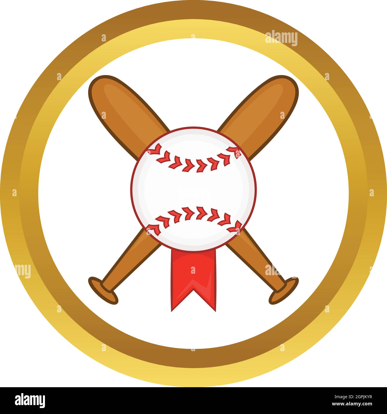 Baseball with bats vector icon Stock Vector