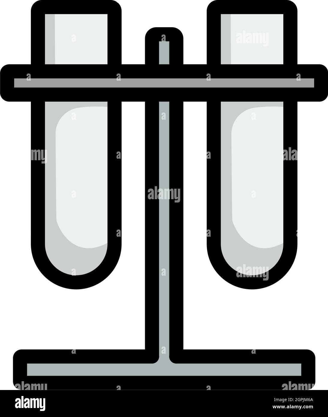 Lab Flasks Attached To Stand Icon Stock Vector