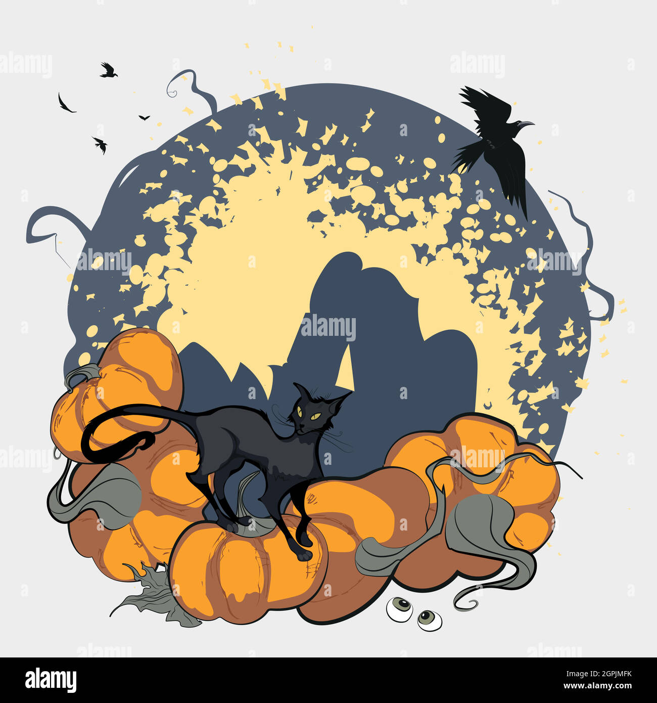 Vector Halloween cover website with space for text Stock Vector