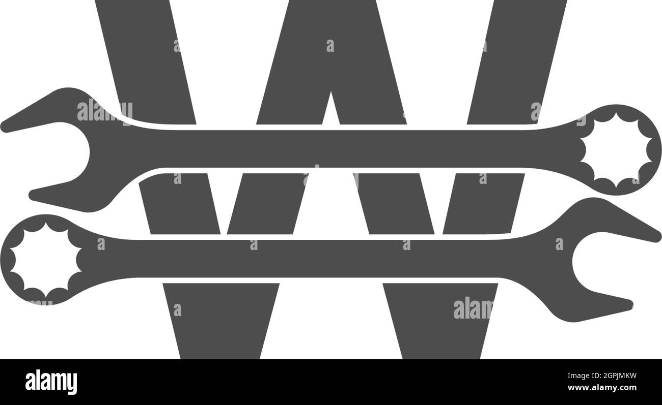 Letter W logo icon with wrench design vector Stock Vector Image & Art ...