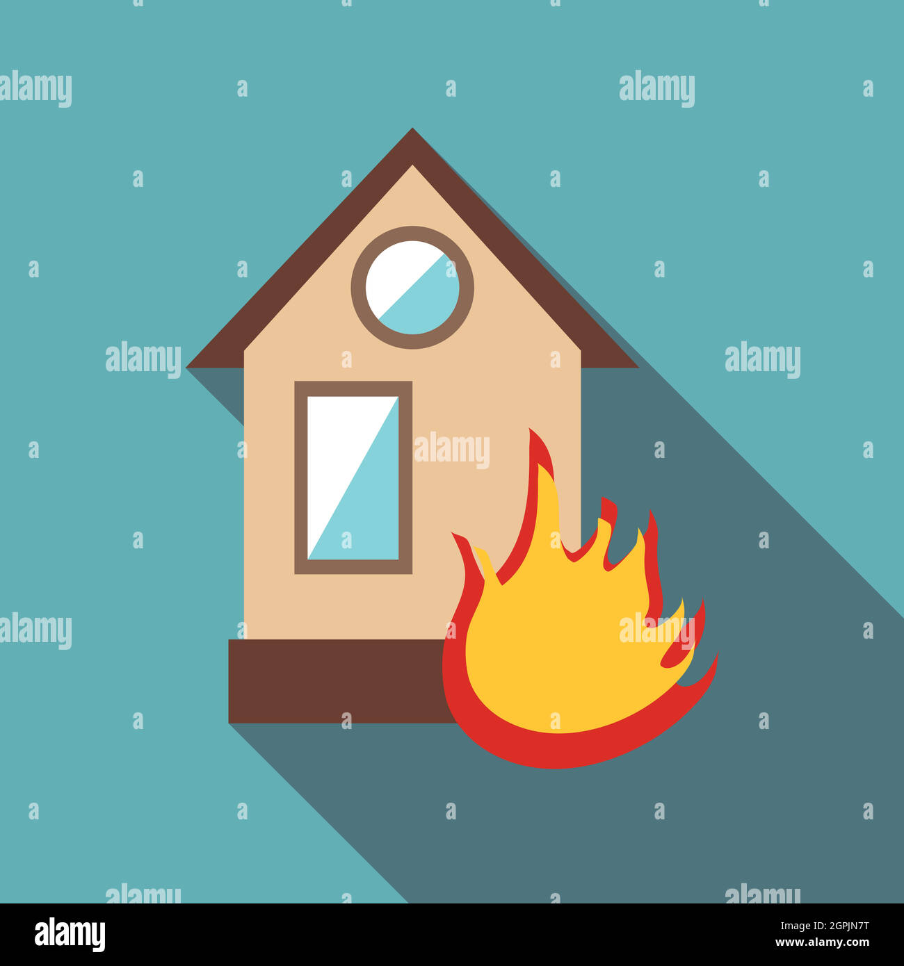 Burning house icon, flat style Stock Vector Image & Art - Alamy