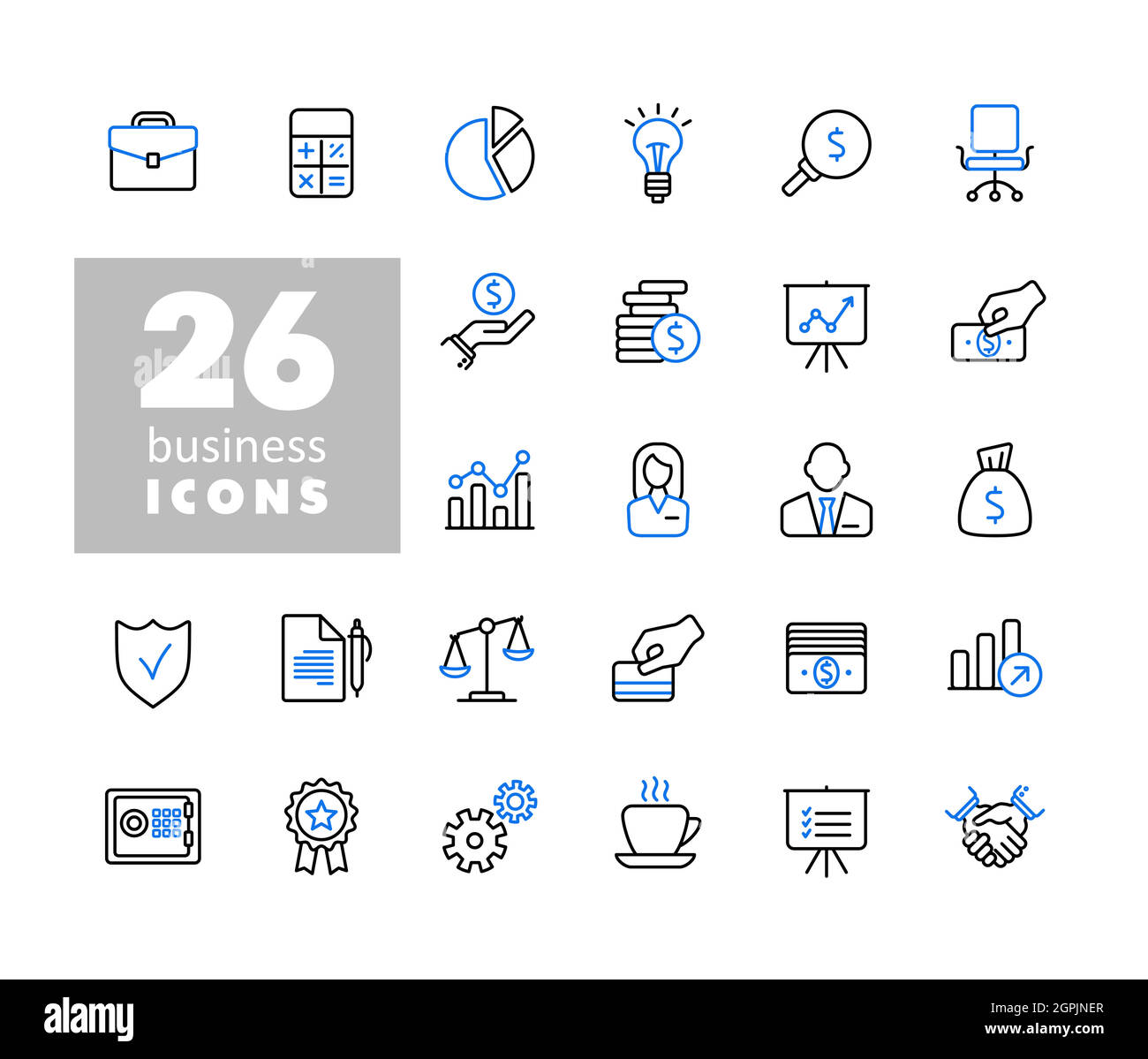 Business and finance web outline icon set Stock Vector Image & Art - Alamy
