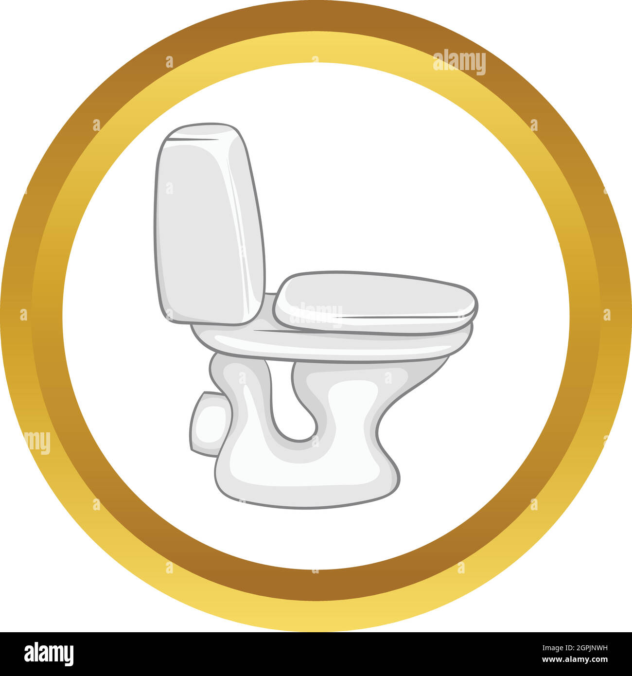 White toilet bowl vector icon Stock Vector