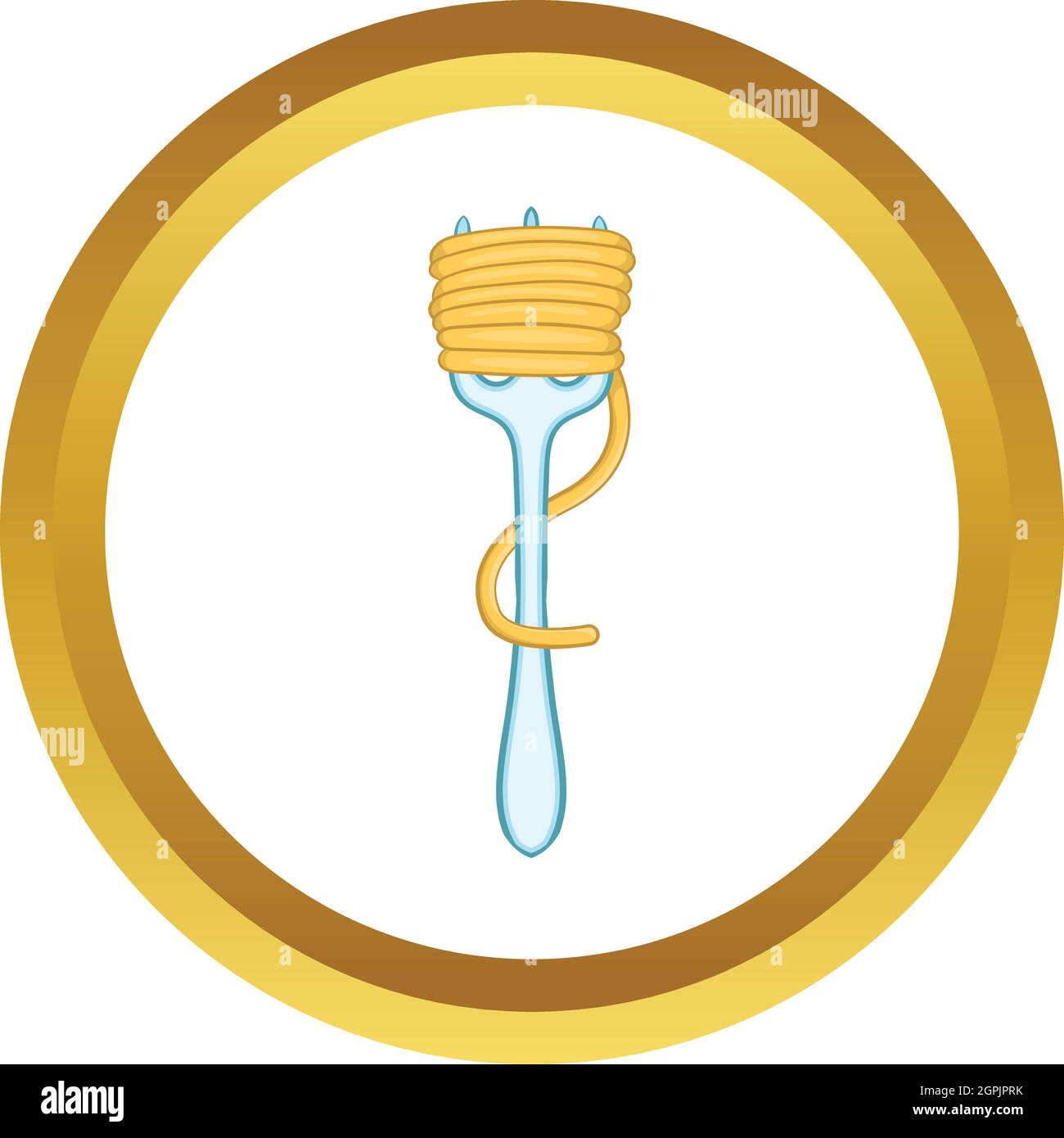 Spaghetti on fork vector icon Stock Vector Image & Art Alamy