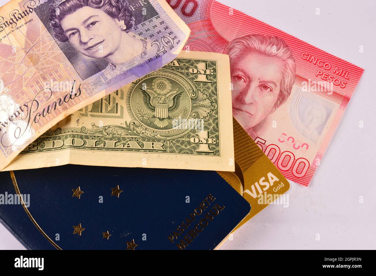 Travelling and exchange money photo concept Stock Photo