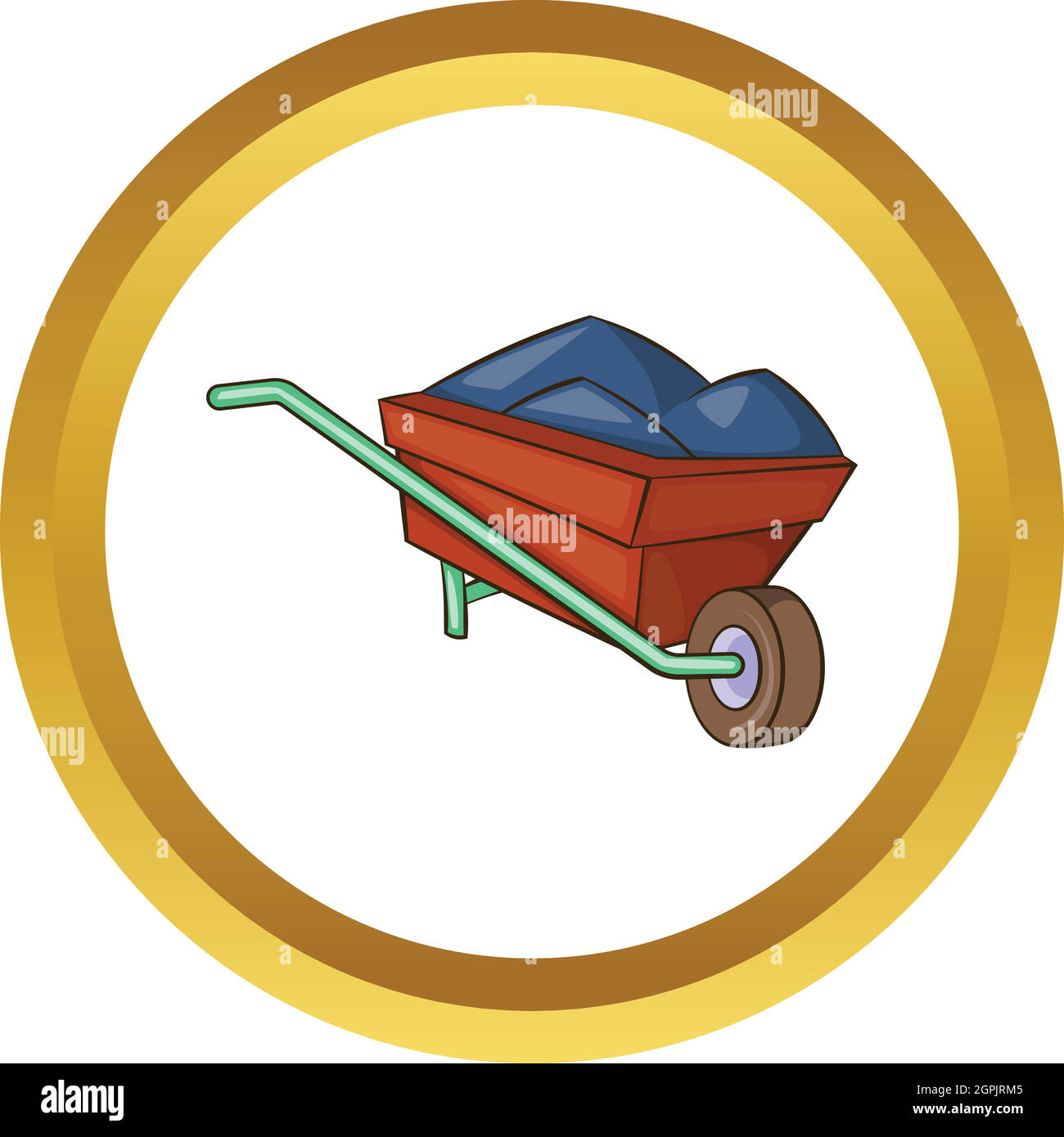 Wheelbarrow with earth vector icon Stock Vector Image & Art - Alamy