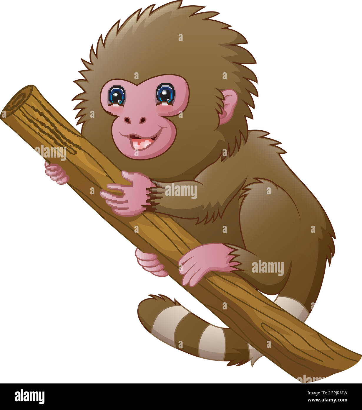 Vector illustration of Cartoon macaque monkey Stock Vector