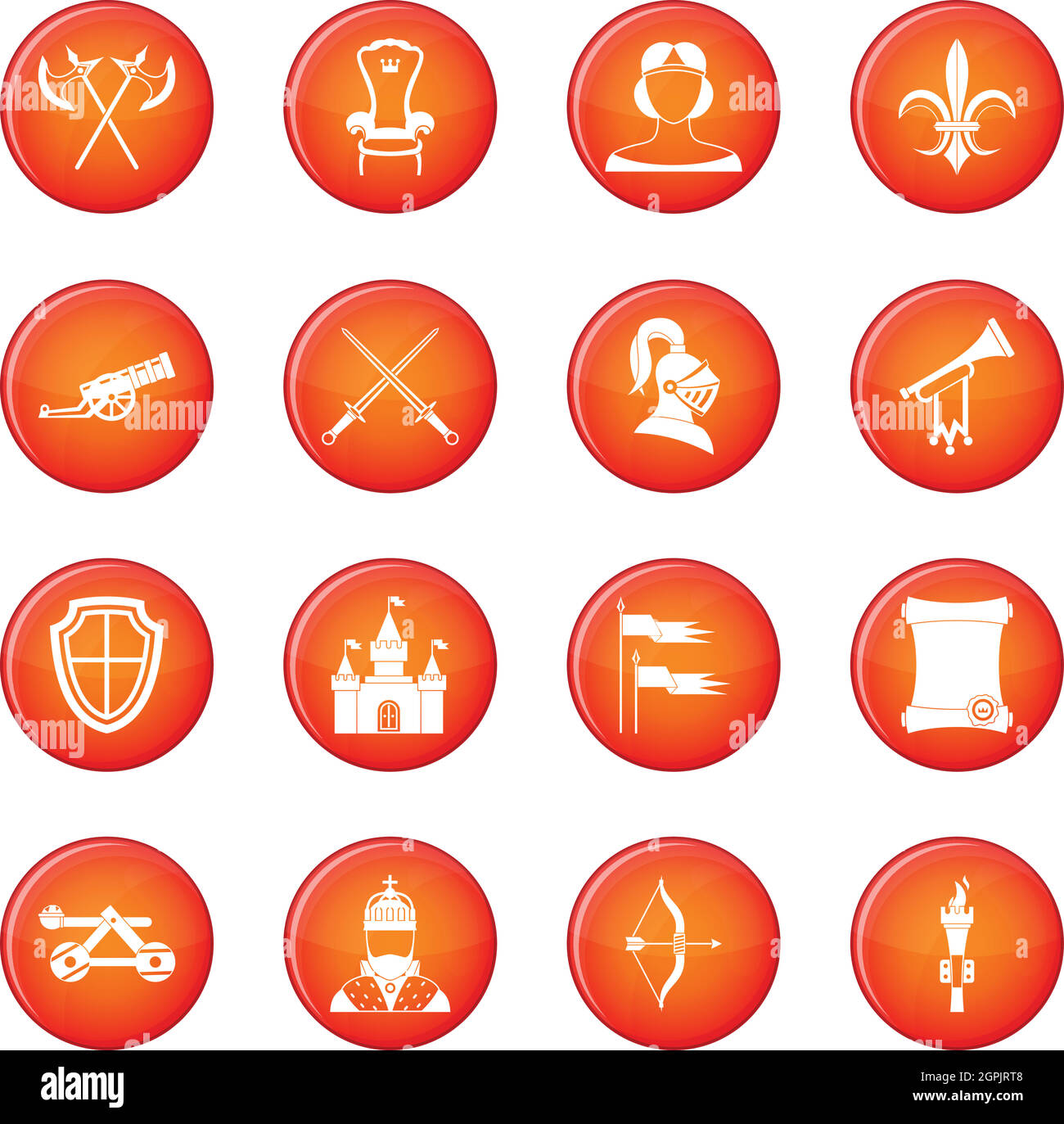 Knight medieval icons vector set Stock Vector