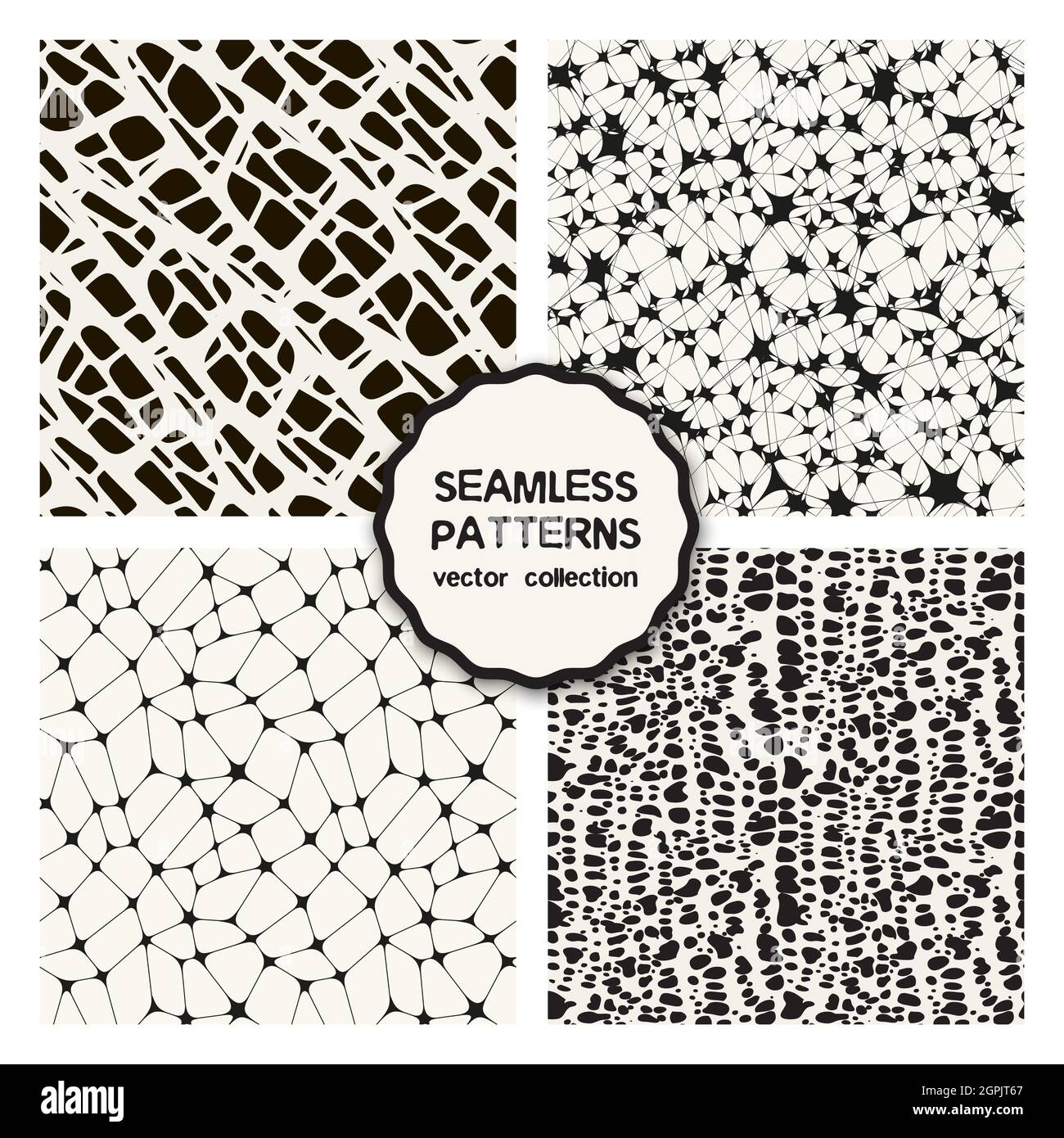 Pattern Seamless Design White And Black Geometric Vector Stock Vector ...