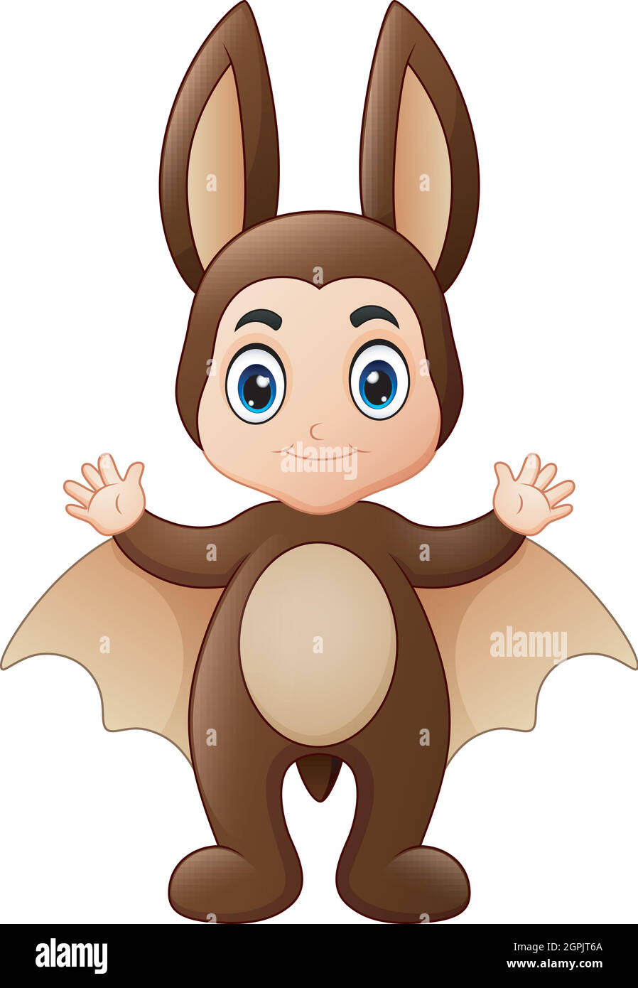 Happy little boy dressed in an owl costume Stock Vector