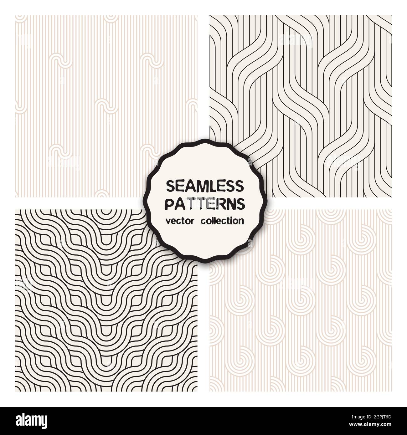 Pattern Seamless Design White And Black Geometric Vector Stock Vector ...