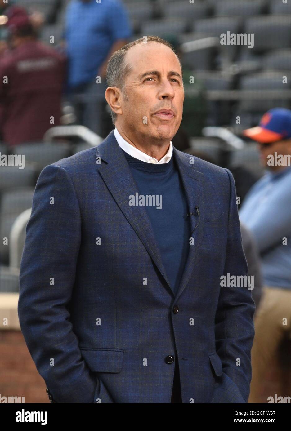 Queens, NY, USA. 29th Sep, 2021. Jerry Seinfeld pictured before the NY Mets vs. the Miami Marlins Game at Citi field in Queens, New York City on September 29, 2021. Credit: John Palmer/Media Punch/Alamy Live News Stock Photo